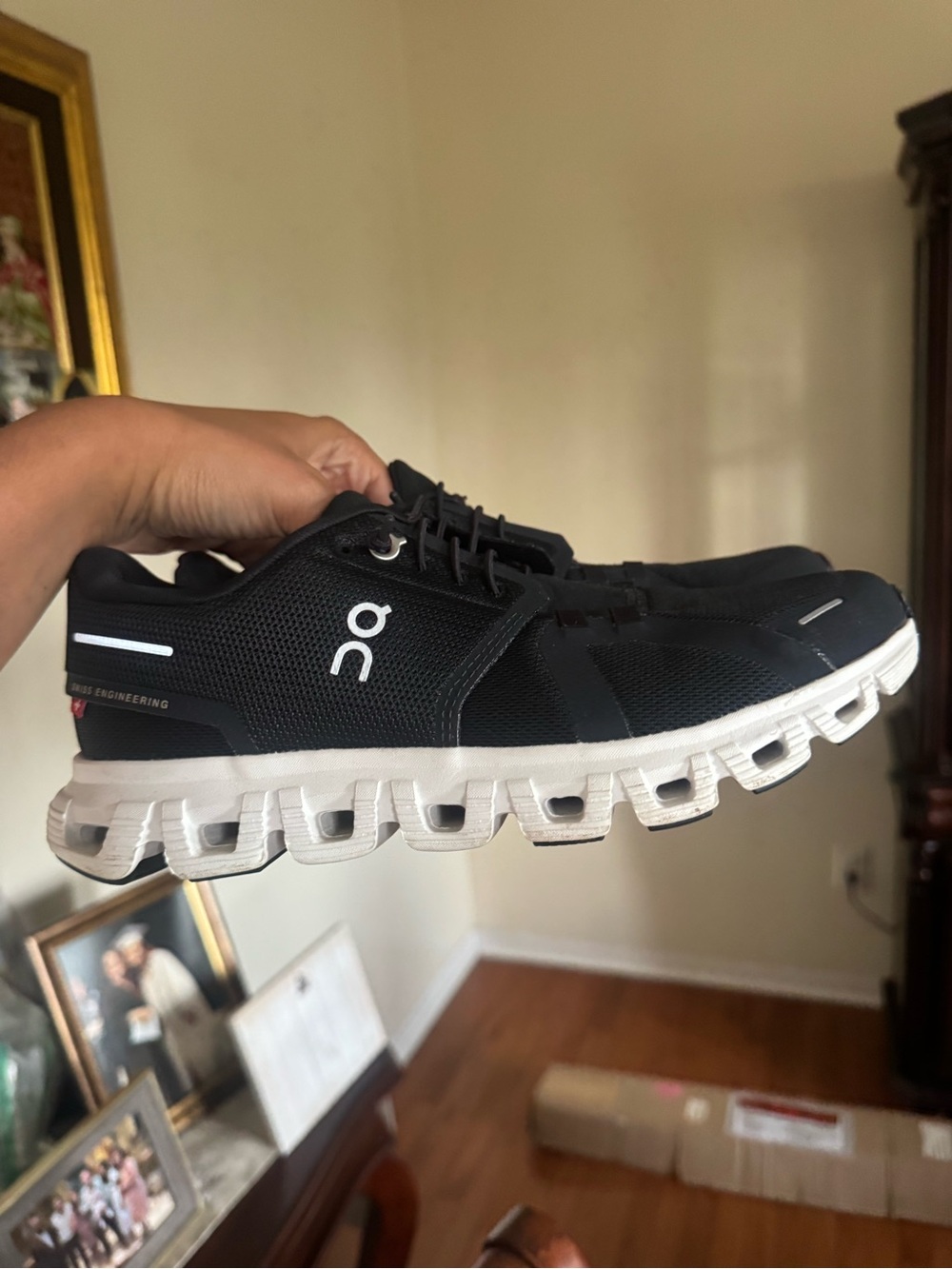 On Running Black and White women Cloud Running Shoes